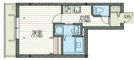 フォルトゥーナ友紀 204号室 間取り