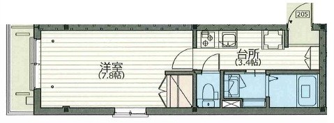 フォルトゥーナ友紀 205号室 間取り