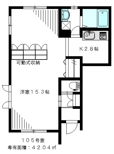 メゾンクレール 105号室 間取り