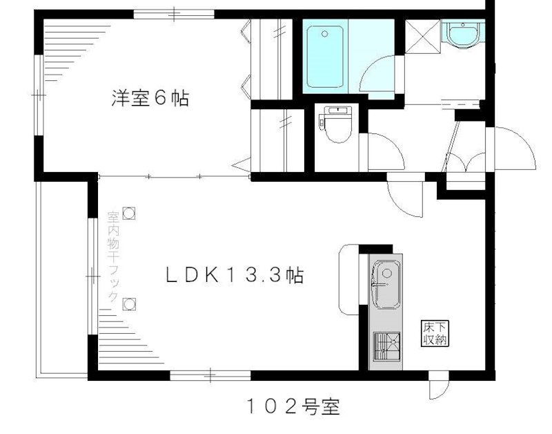 モンテ・ベルデ 102号室 間取り