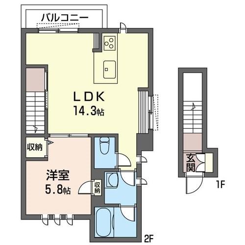 アリエッタ 203号室 間取り
