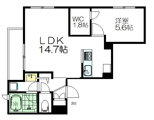 プレミアム新中野 203号室 間取り