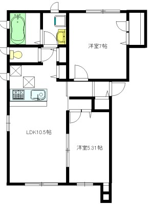 ラ・ブルーノ 101号室 間取り