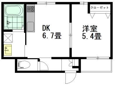 香風B 203号室 間取り