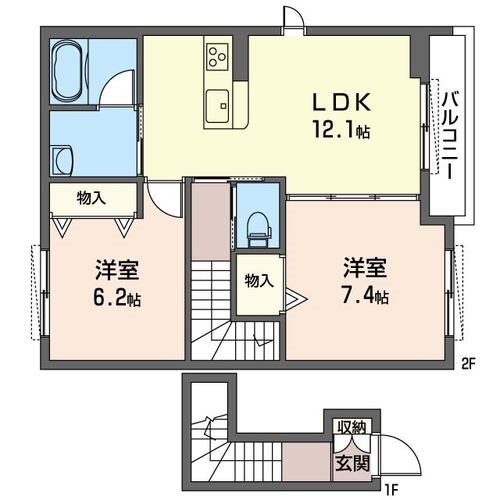 エクラシエガーデンズ 201号室 間取り