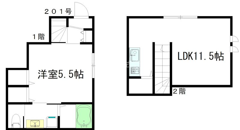 コージー新江古田 201号室 間取り