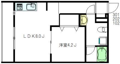 エスパシオ高円寺 202号室 間取り