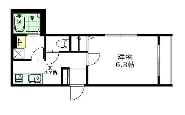 バサルト江北 301号室 間取り