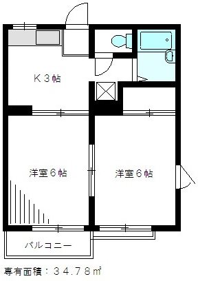 トムハイツ　Ａ 201号室 間取り