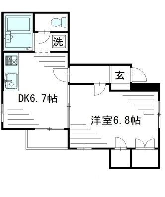 メナーエミネント 201号室 間取り