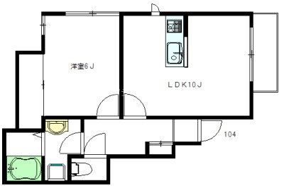 ヴィラピネド 104号室 間取り