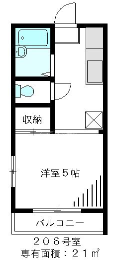 ホワイトヴィラ高円寺 206号室 間取り