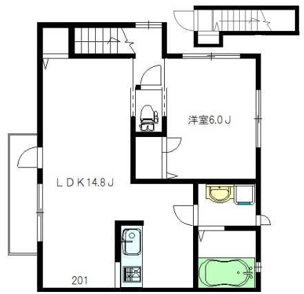 Petit Lapin（プチラパン） 201号室 間取り