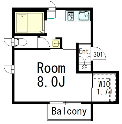 サントル・シモキタ 301号室 間取り