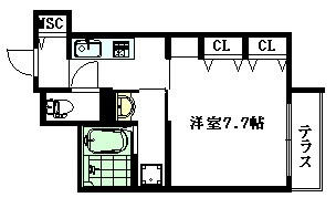 PALM SPLINGS三鷹 102号室 間取り