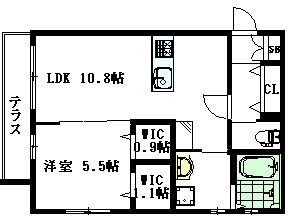 PALM SPLINGS三鷹 104号室 間取り