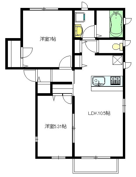 ラ・ブルーノ 202号室 間取り