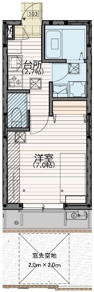 フレール駒沢 103号室 間取り