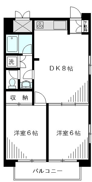 DUKEⅡ 401号室 間取り