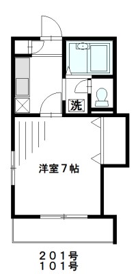 リバティー二子21 201号室 間取り