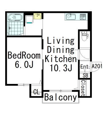 Plum House A（プラムハウスエー） 201号室 間取り