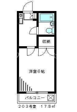 Ｍトレフル 203号室 間取り