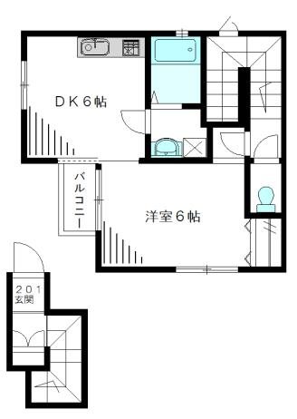 メゾン大国 201号室 間取り
