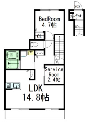SYMPHONY三軒茶屋（シンフォニー） 202号室 間取り