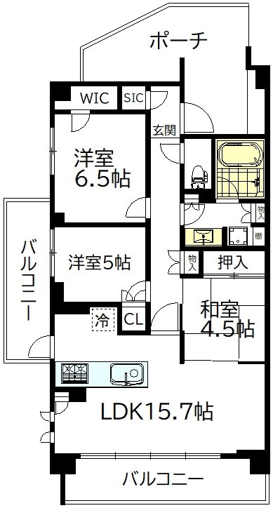 グランドメゾン武蔵野 218号室 間取り
