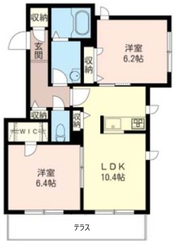 テラスあかね 101号室 間取り