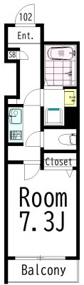 CASA arbol grande（カサ・アルボルグランデ） 102号室 間取り