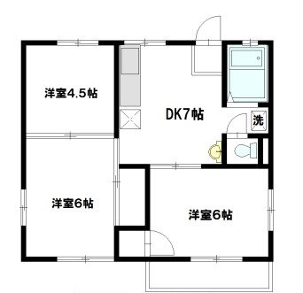 サンウエスト 201号室 間取り