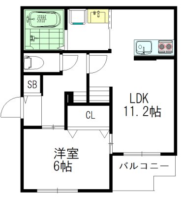 Ｅｍｉｇｒａｎｔ　Ｗｅｓｔ 102号室 間取り