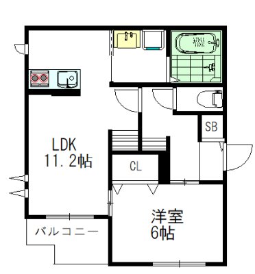 Ｅｍｉｇｒａｎｔ　Ｗｅｓｔ 101号室 間取り