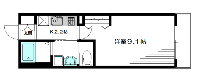 プライムコート 105号室 間取り