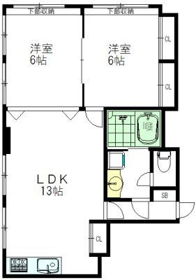 江原町住宅 101号室 間取り