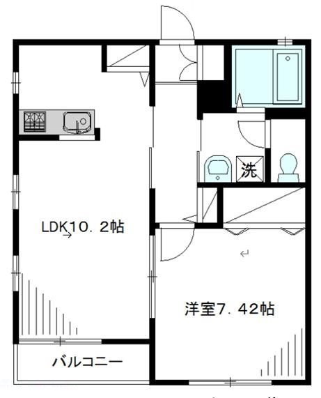 グリーンヒルかや 202号室 間取り