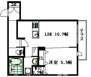 PALM SPLINGS三鷹 103号室 間取り