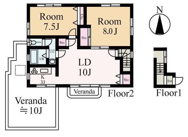 多摩美1丁目貸家 201号室 間取り