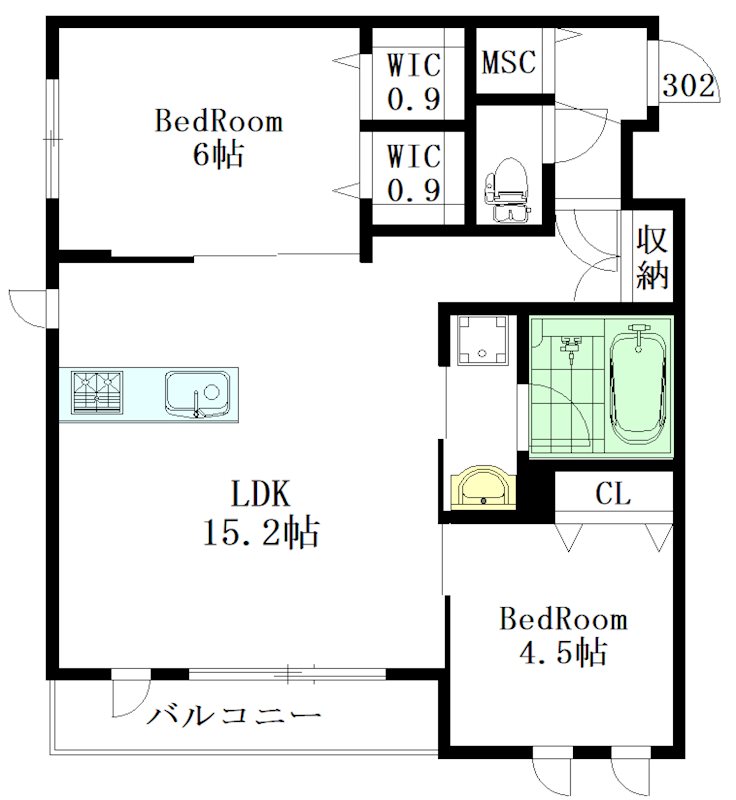 HEBEL MAISON 久我山 302号室 間取り