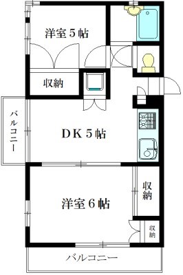 梅丘クレスト 401号室 間取り