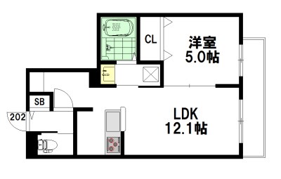 キャッスルハイツ 202号室 間取り