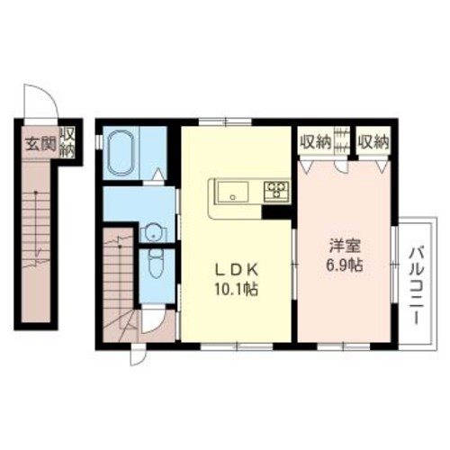 クレール 201号室 間取り