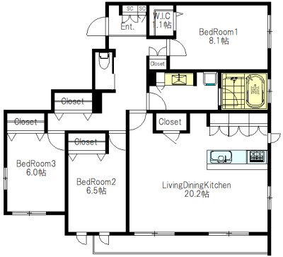 メトロガーデン 201号室 間取り