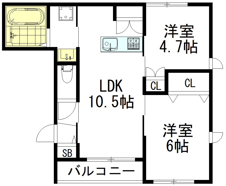 メゾン・ド・オリーブ 201号室 間取り
