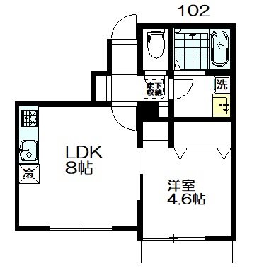 Colorare(コロラーレ) 102号室 間取り