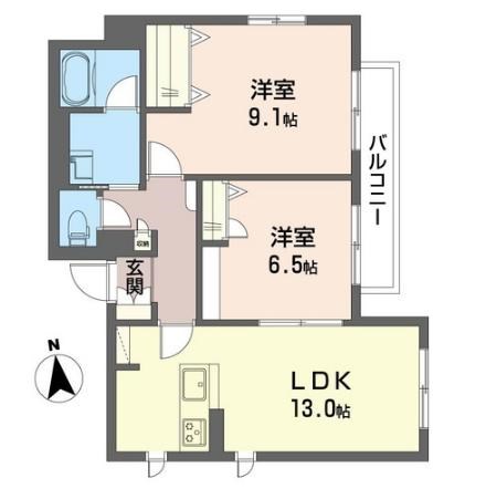 クレールコート下北沢 201号室 間取り