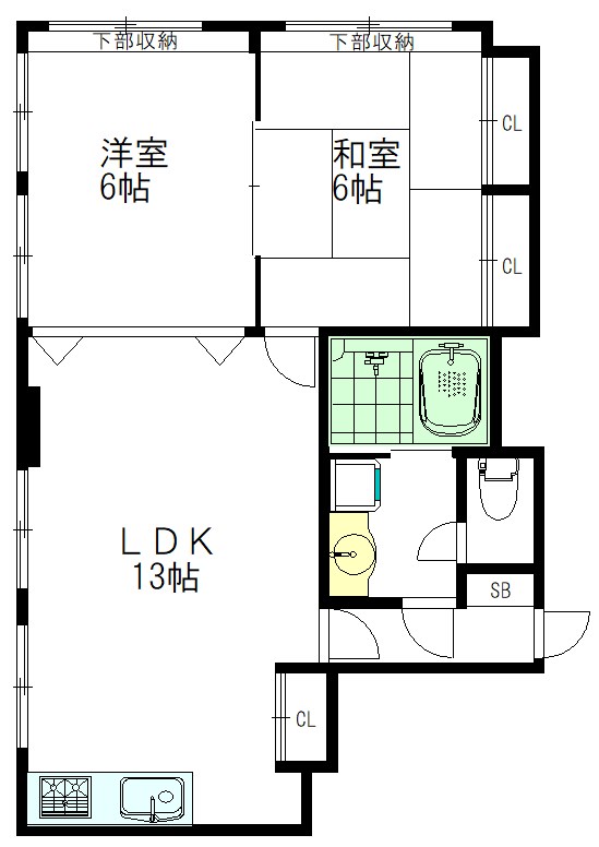 江原町住宅 501号室 間取り