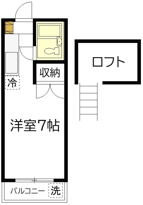 フラットハナタキ 2E号室 間取り