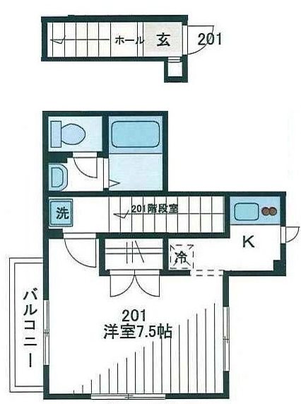 セレッソ池袋 201号室 間取り